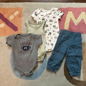 Carter's Gray and Cream Baby Matching Set